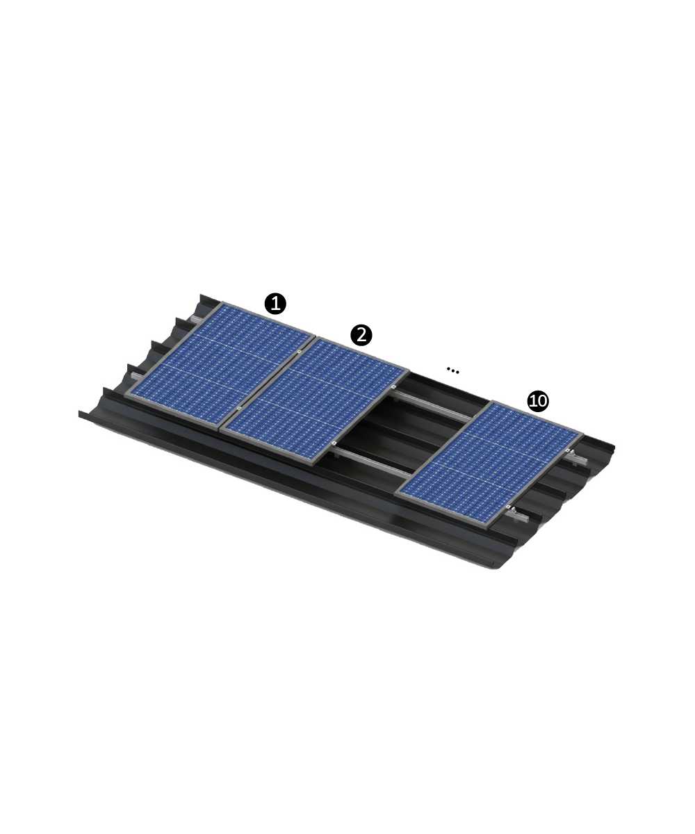 Estructura Coplanar 10 Paneles Techo Metalico - Imagen 1