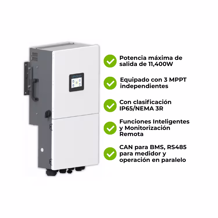 Inversor Híbrido Fase Dividida 11.4kW 48V Uhome Power Edison UHP-11K4-T2LA-US - Vista principal