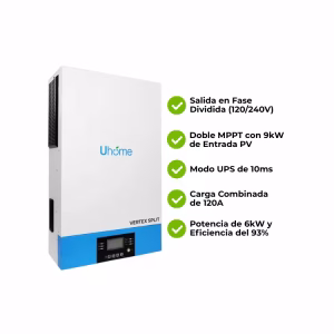 Inversor Cargador Solar Fase Dividida  6kW 48V Uhome UHP-6K-2P Vertex Split - Imagen 5