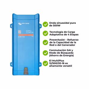 Inversor Cargador 12V Monofásico 500W Victron MultiPlus 12-500-20-16 120V Aislado - Imagen 3